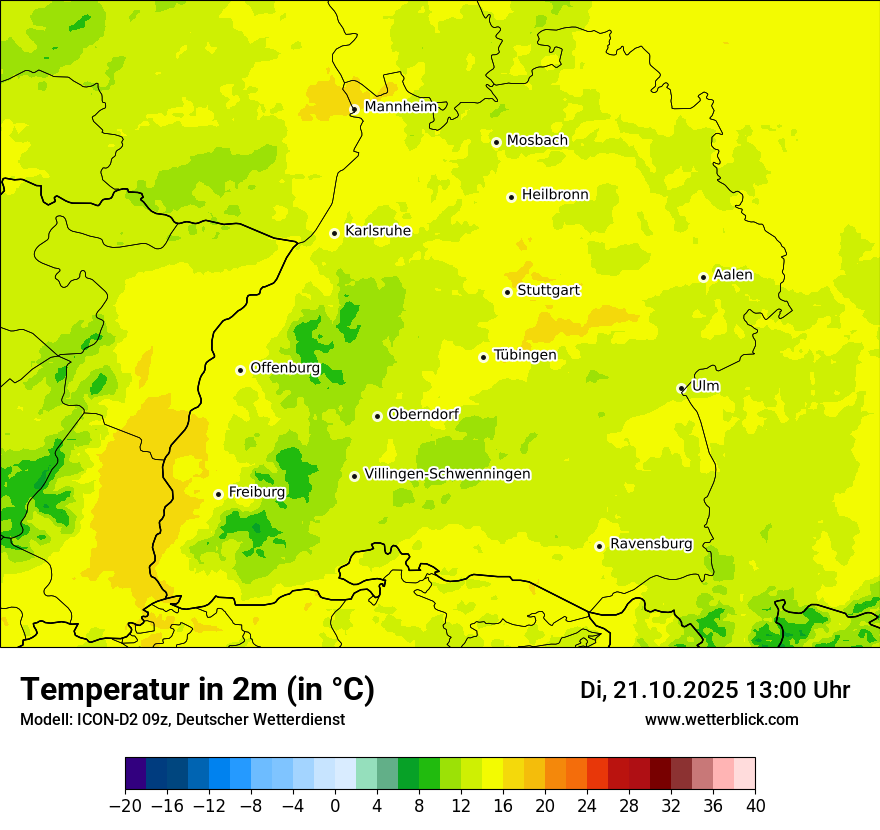 Modellkarten Temperatur