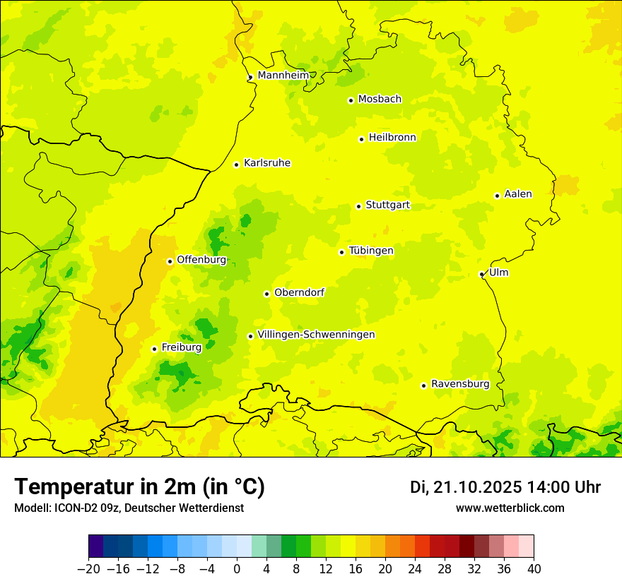 Modellkarten Temperatur