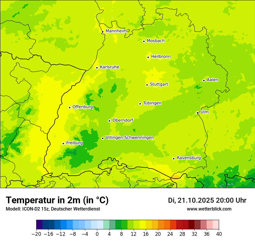 Modellkarten Temperatur