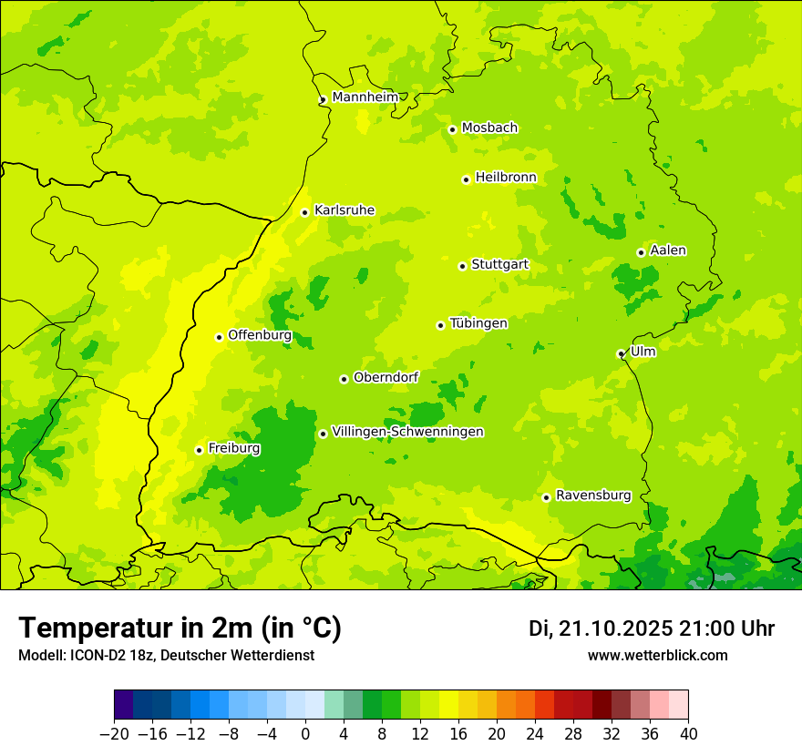 Modellkarten Temperatur