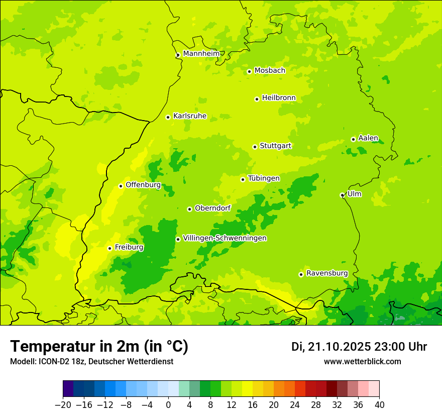 Modellkarten Temperatur