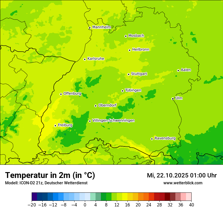 Modellkarten Temperatur