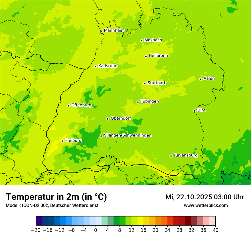 Modellkarten Temperatur