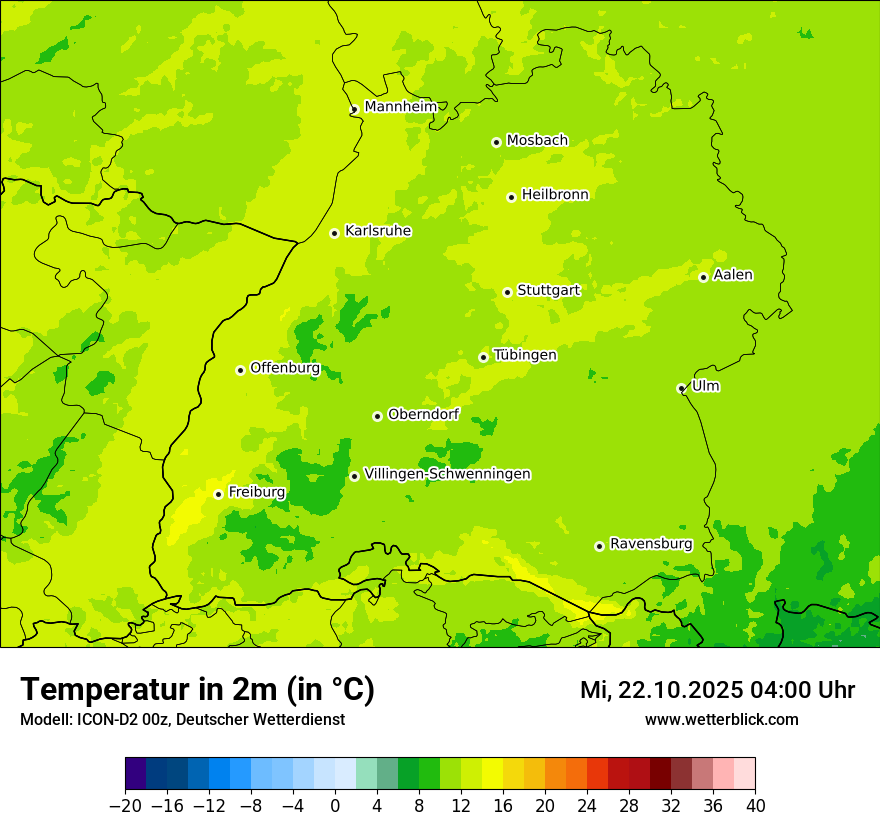 Modellkarten Temperatur