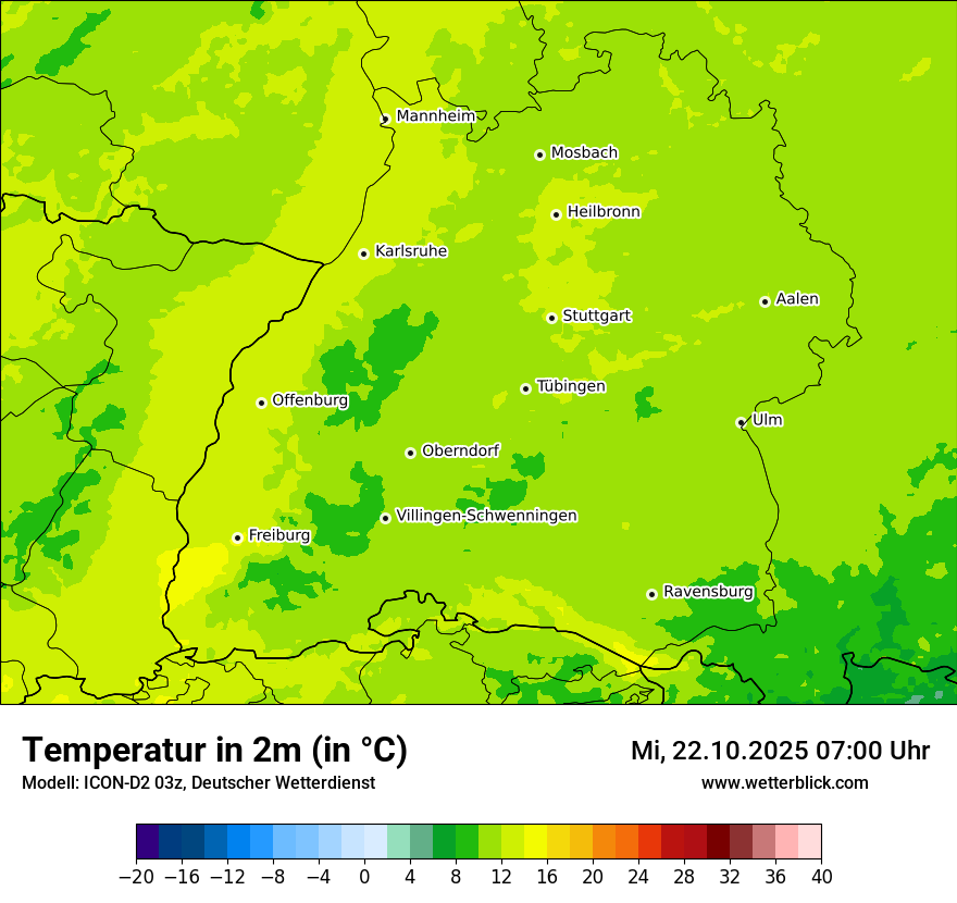 Modellkarten Temperatur