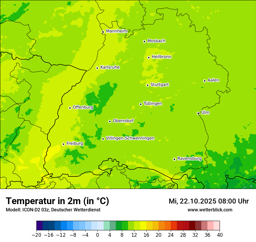 Modellkarten Temperatur
