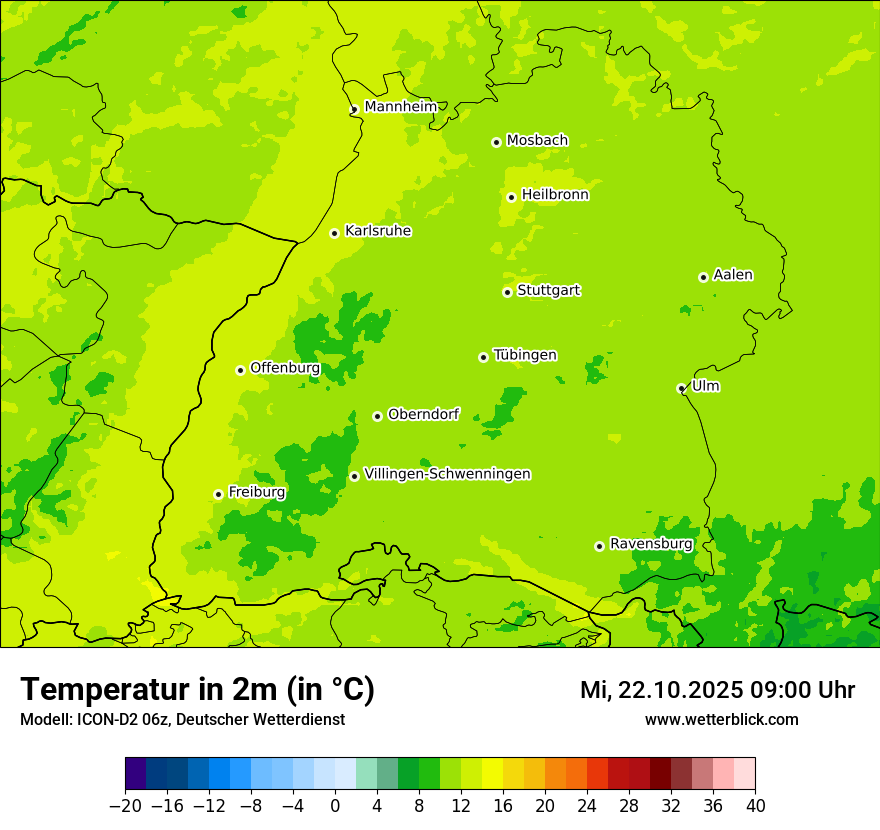 Modellkarten Temperatur