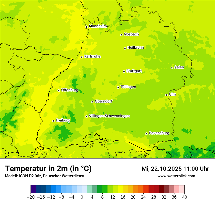 Modellkarten Temperatur