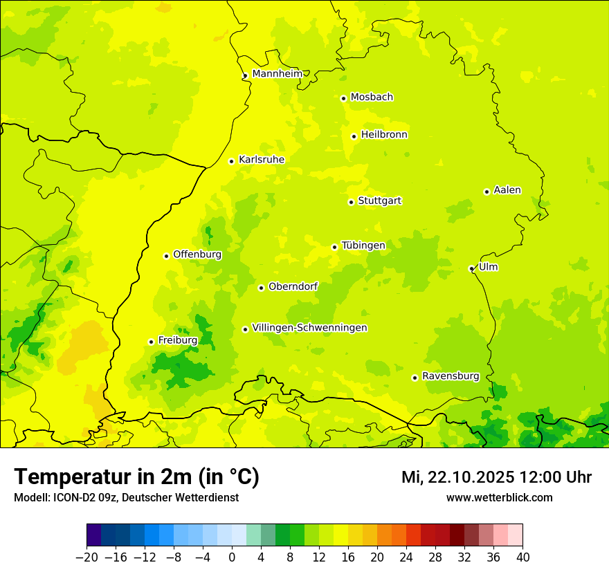 Modellkarten Temperatur