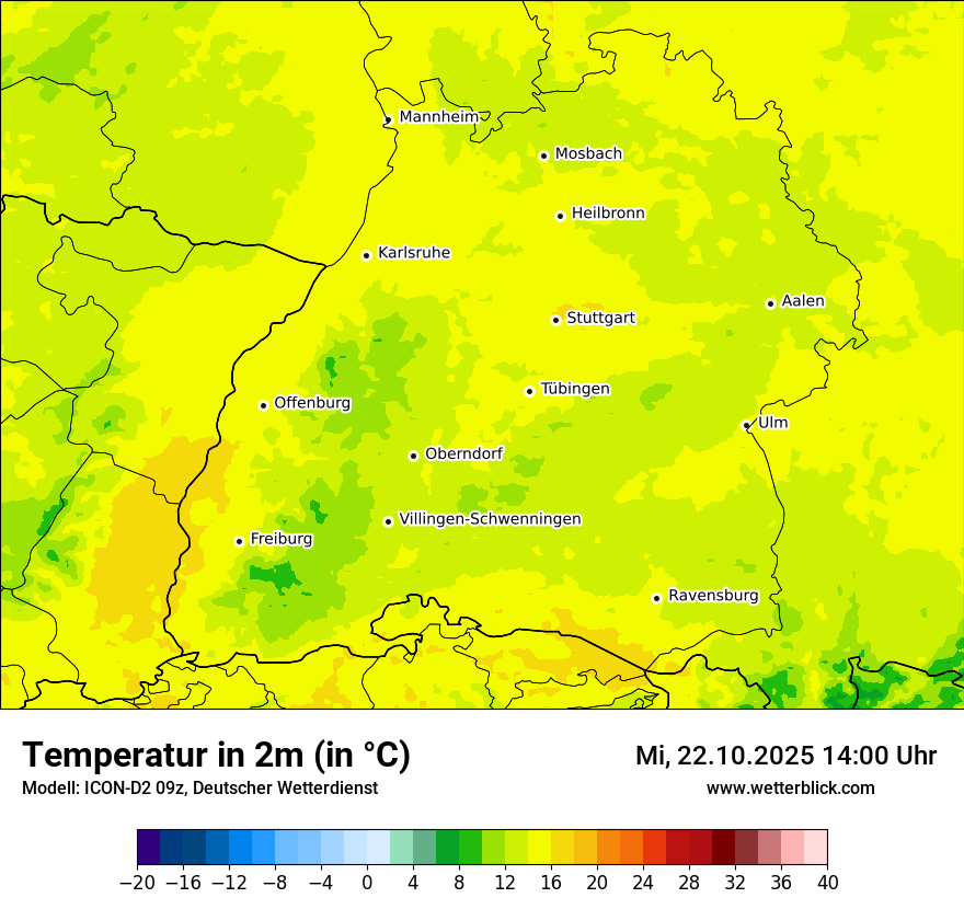 Modellkarten Temperatur