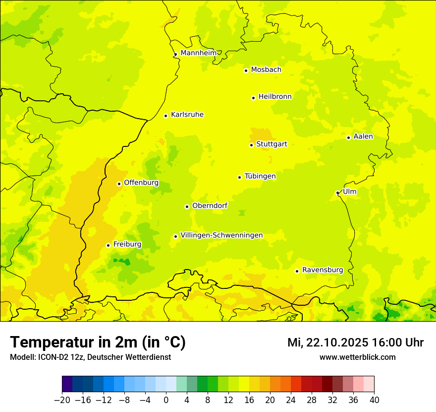 Modellkarten Temperatur