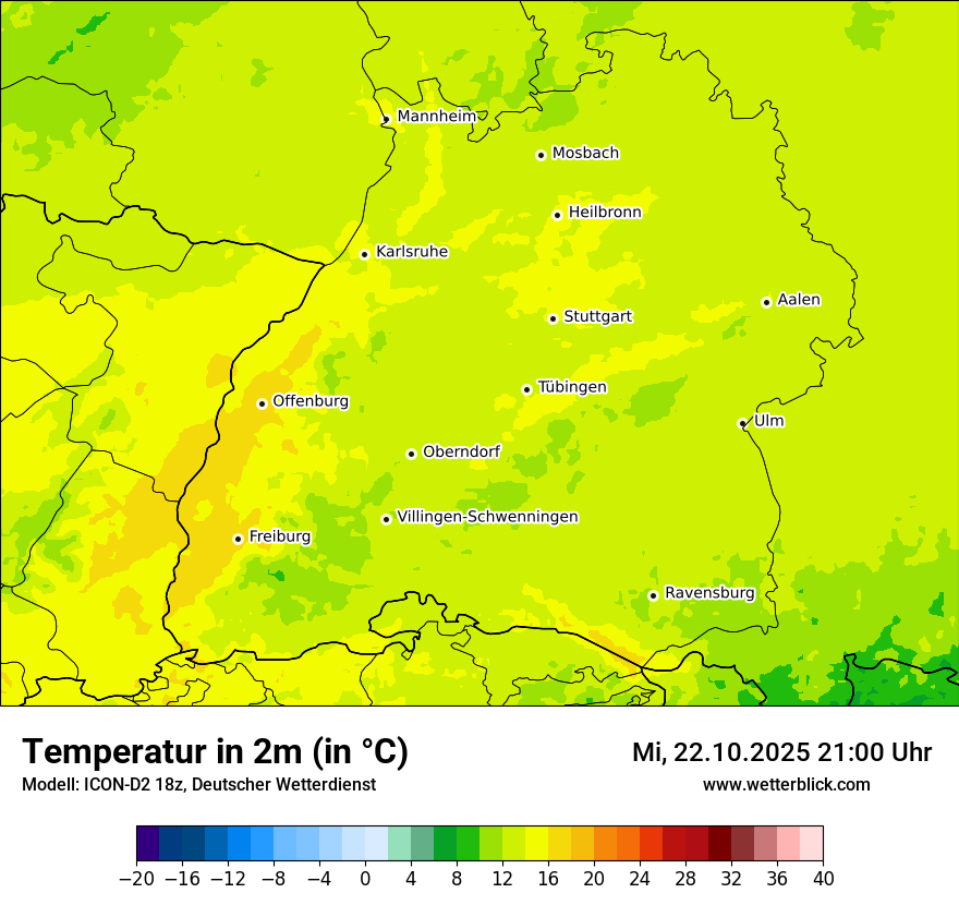 Modellkarten Temperatur