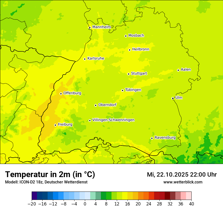 Modellkarten Temperatur