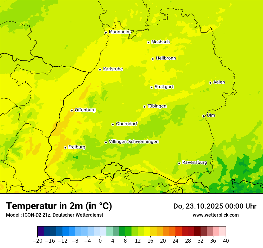 Modellkarten Temperatur