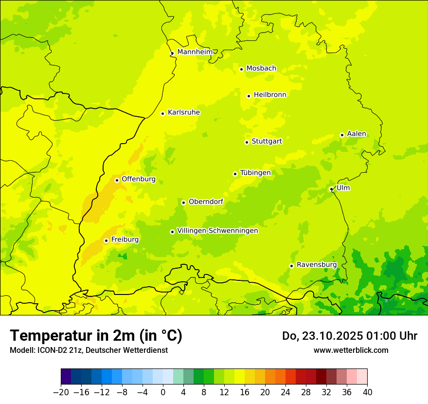 Modellkarten Temperatur