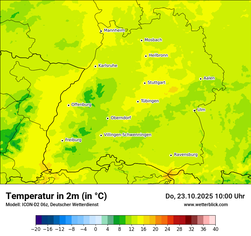 Modellkarten Temperatur