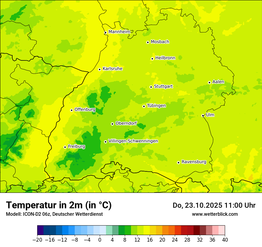 Modellkarten Temperatur