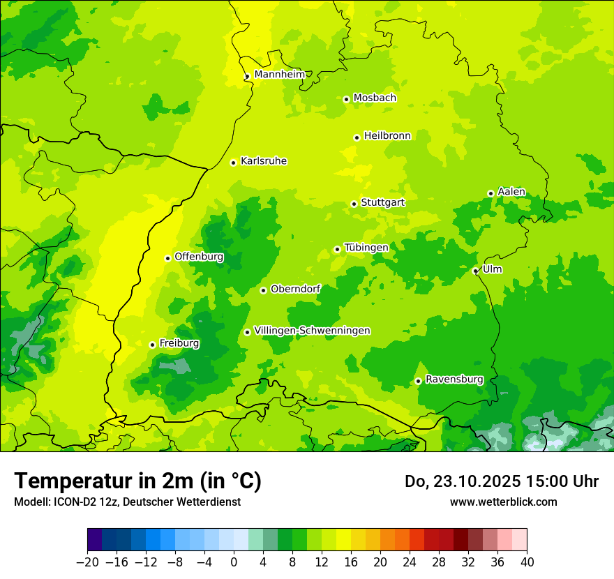 Modellkarten Temperatur