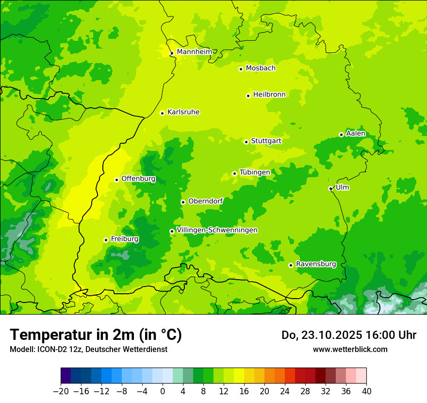 Modellkarten Temperatur