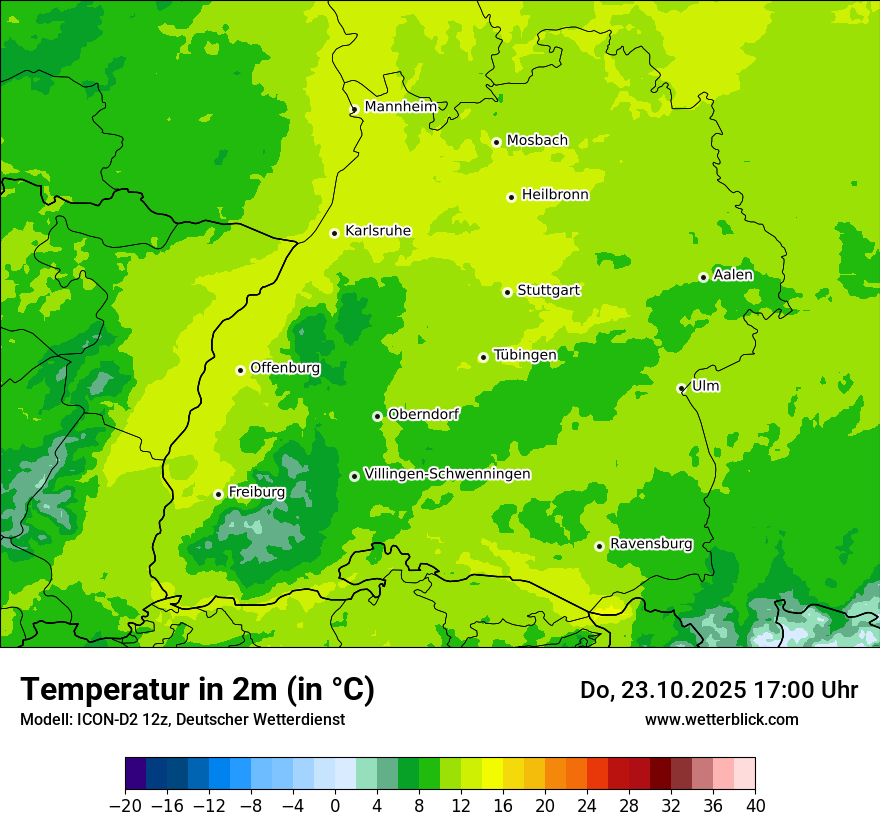 Modellkarten Temperatur