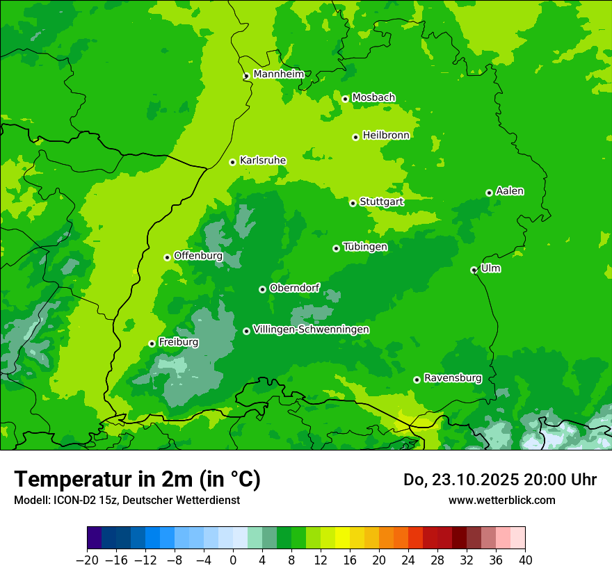 Modellkarten Temperatur