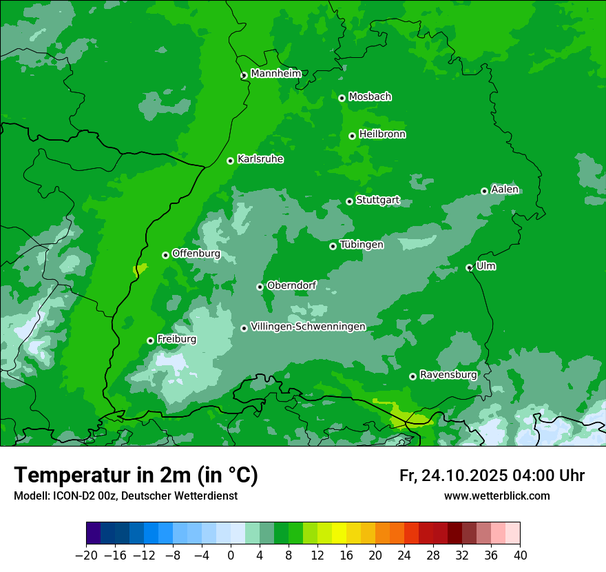 Modellkarten Temperatur