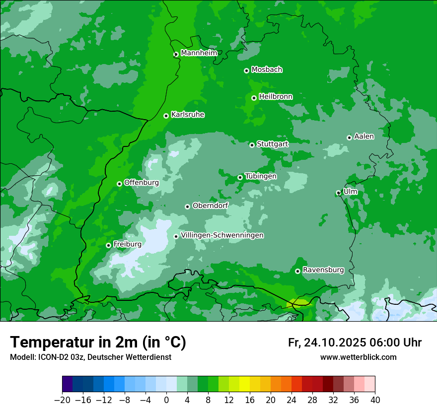 Modellkarten Temperatur