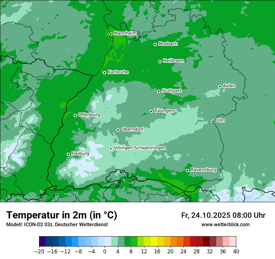 Modellkarten Temperatur