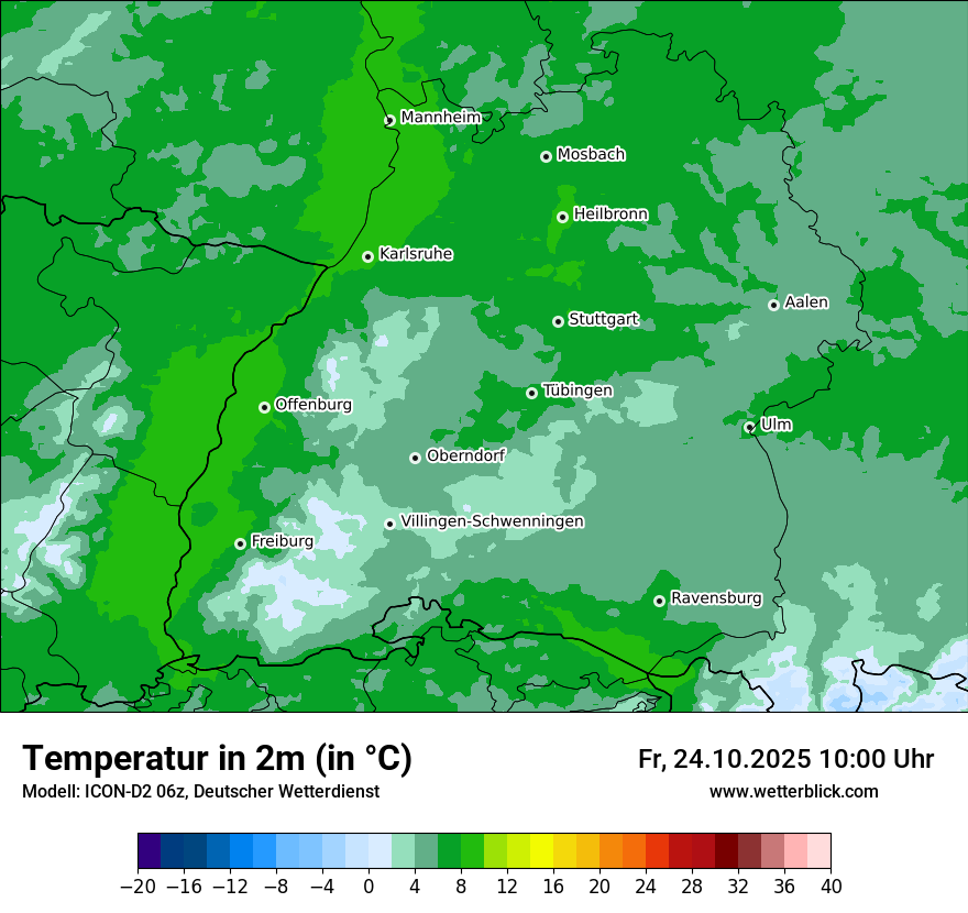 Modellkarten Temperatur