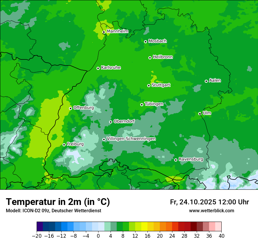 Modellkarten Temperatur