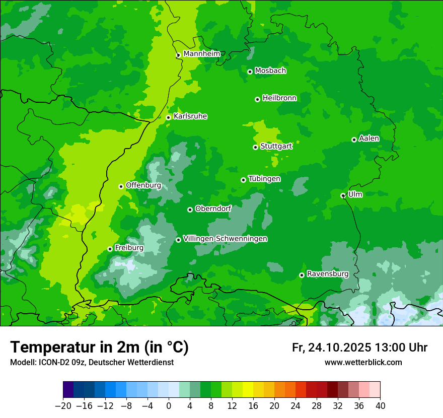 Modellkarten Temperatur
