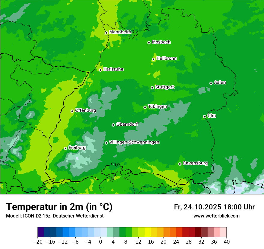 Modellkarten Temperatur