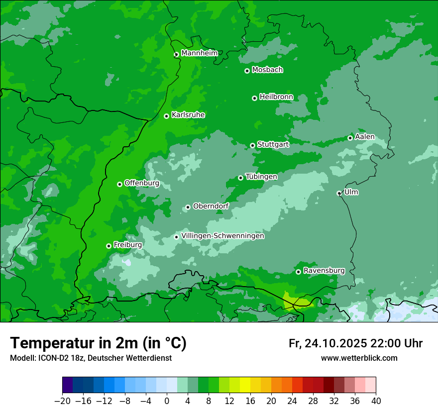 Modellkarten Temperatur