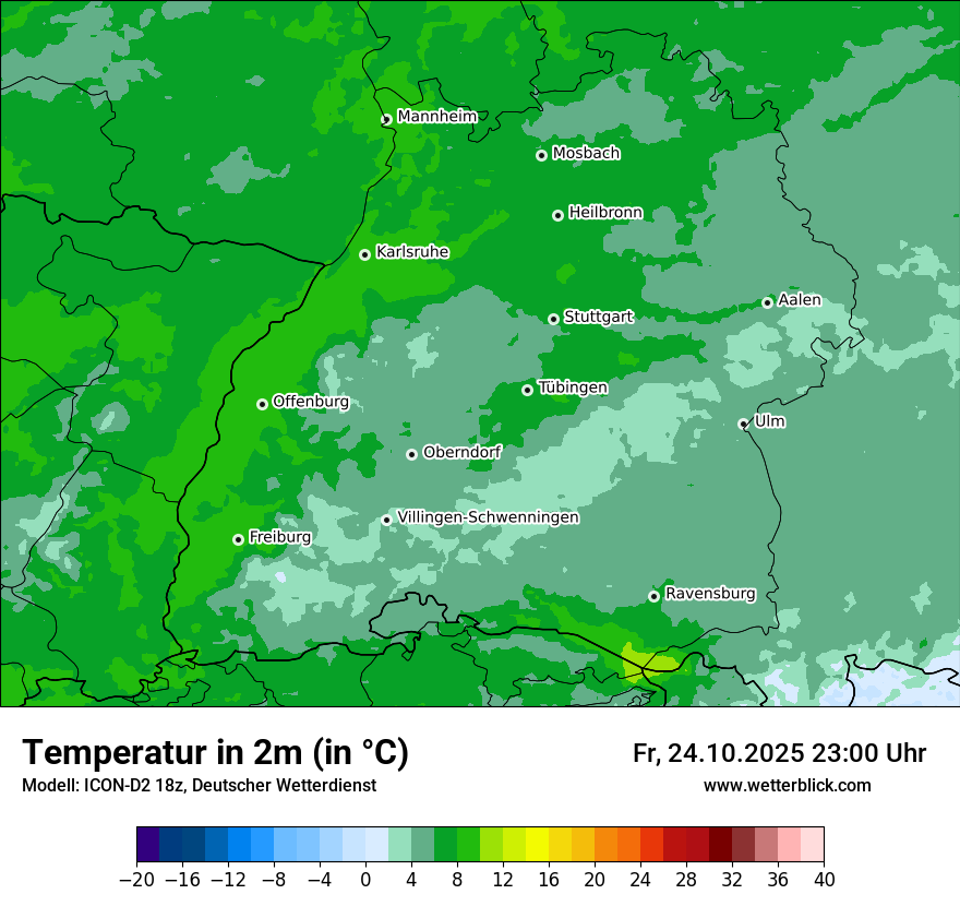 Modellkarten Temperatur