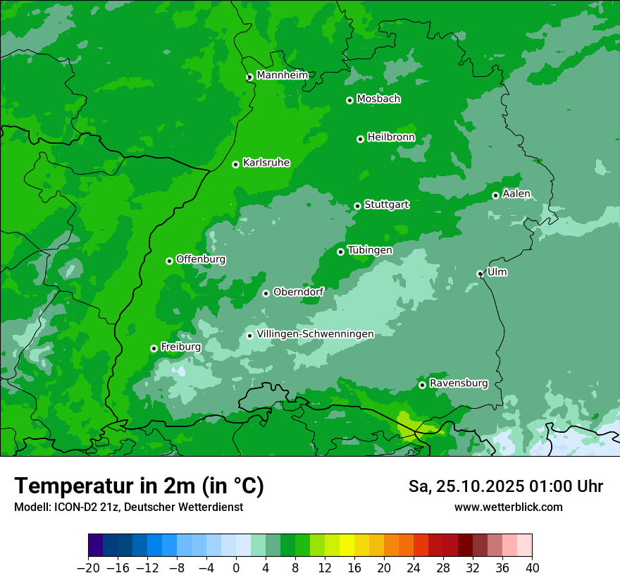 Modellkarten Temperatur