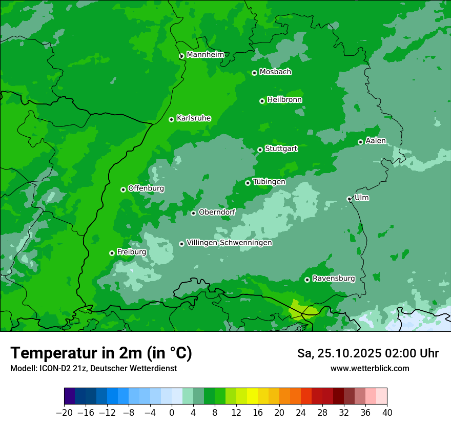 Modellkarten Temperatur