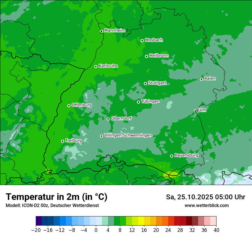Modellkarten Temperatur