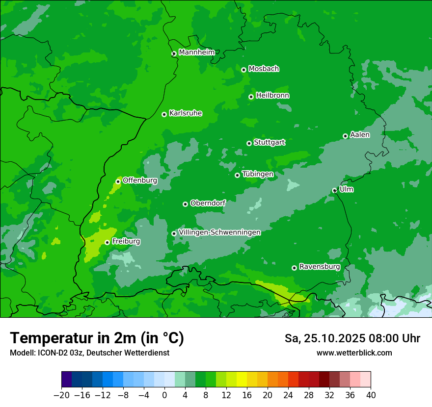 Modellkarten Temperatur