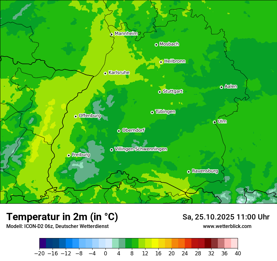 Modellkarten Temperatur