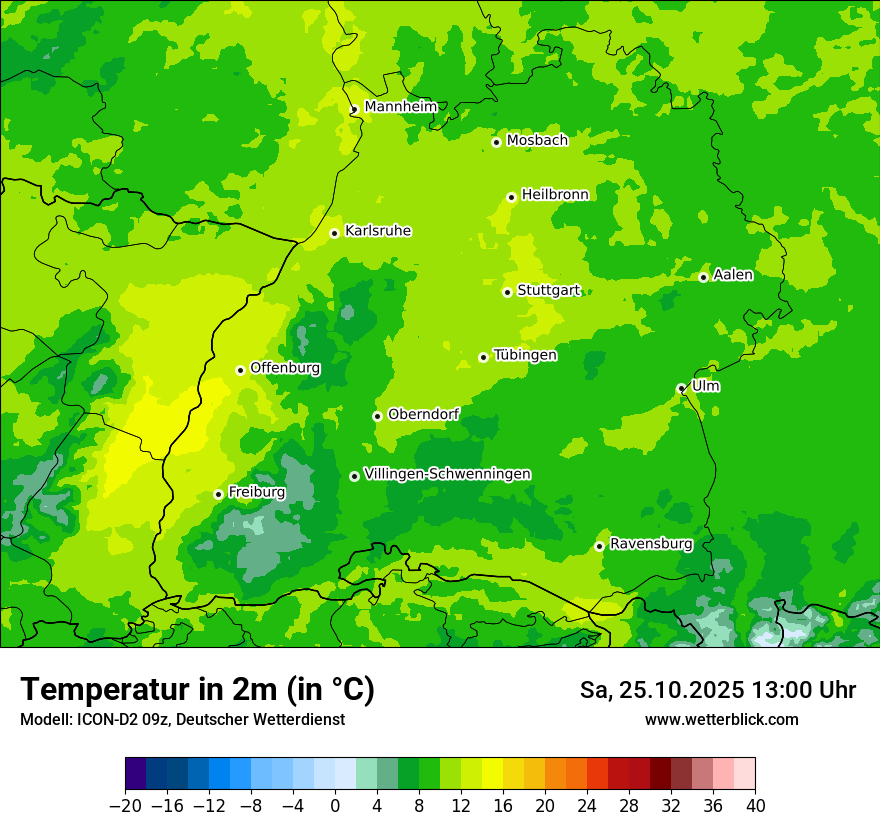Modellkarten Temperatur
