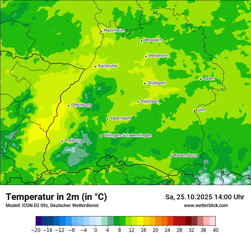 Modellkarten Temperatur