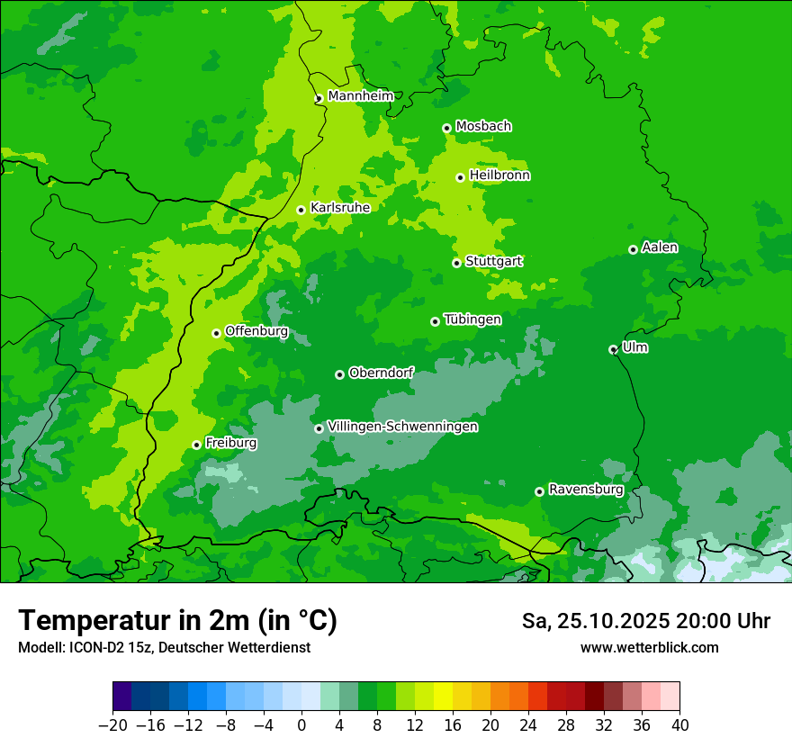Modellkarten Temperatur