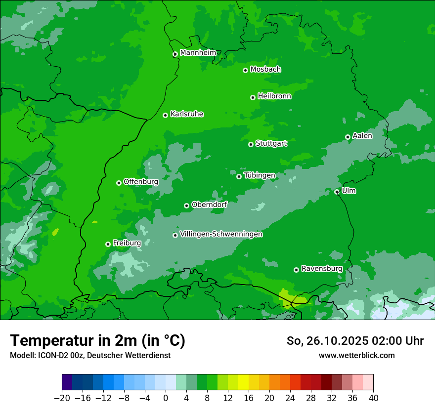 Modellkarten Temperatur