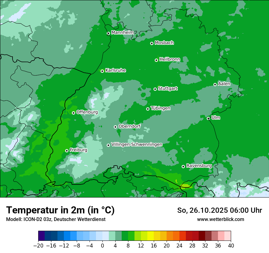 Modellkarten Temperatur
