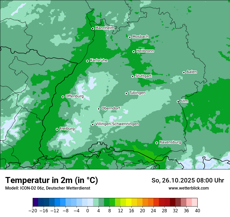 Modellkarten Temperatur