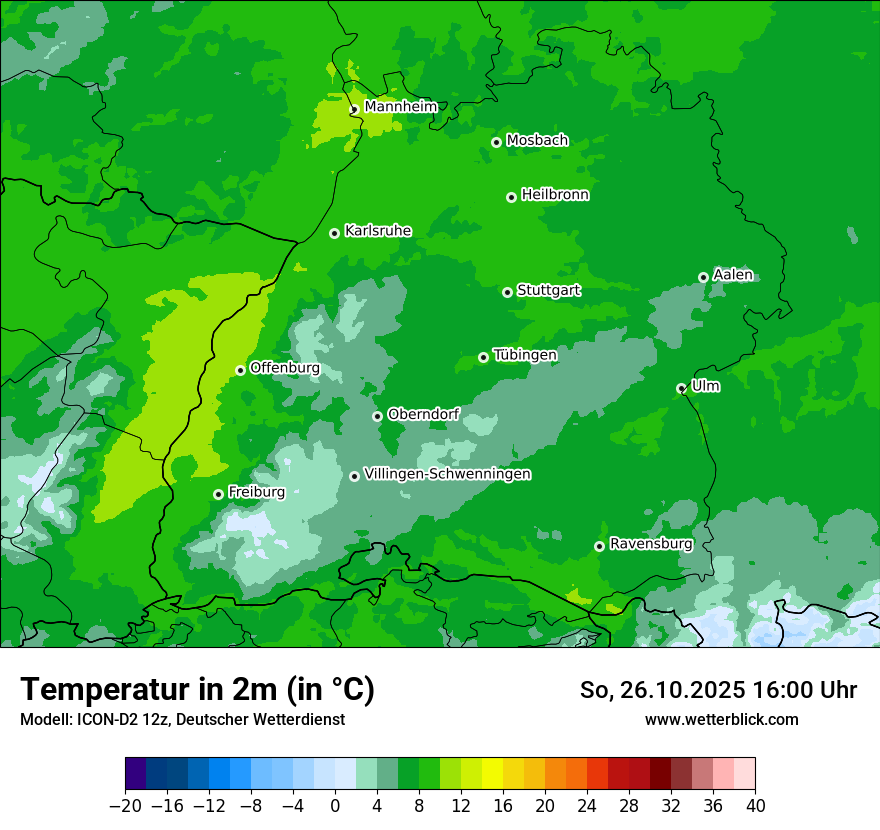 Modellkarten Temperatur Modellkarten Temperatur