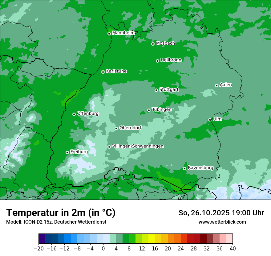 Modellkarten Temperatur