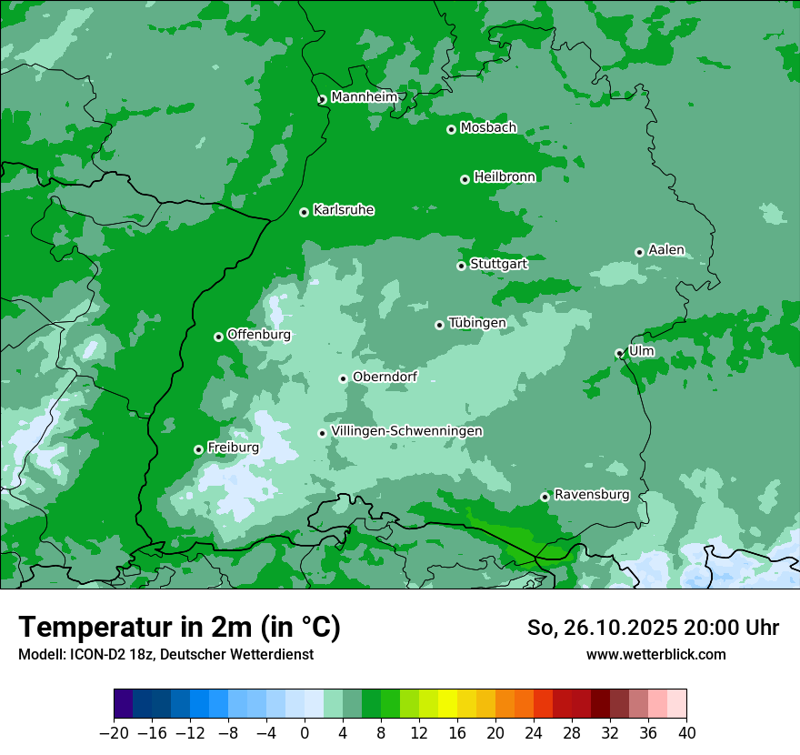 Modellkarten Temperatur