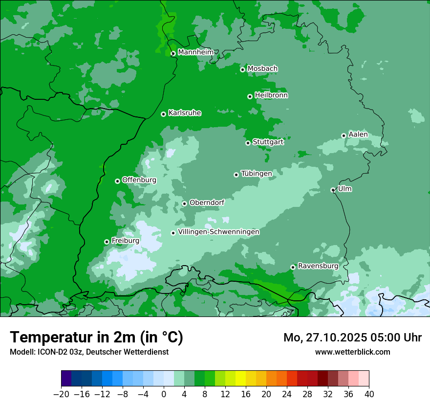 Modellkarten Temperatur