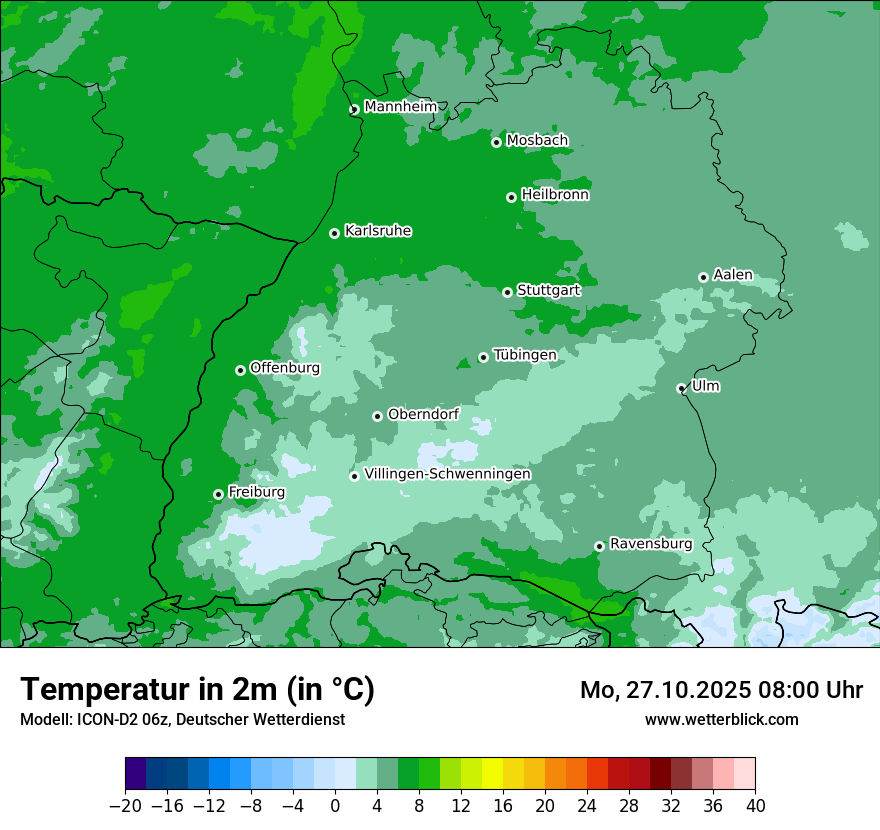 Modellkarten Temperatur Modellkarten Temperatur